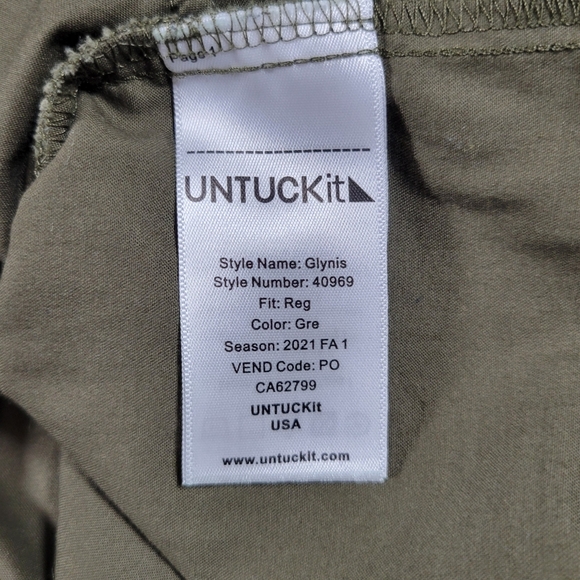 UNTUCKit Shirt Dress Womens Medium Olive Green Glynis Long Sleeve Popover Tunic - Picture 6 of 10